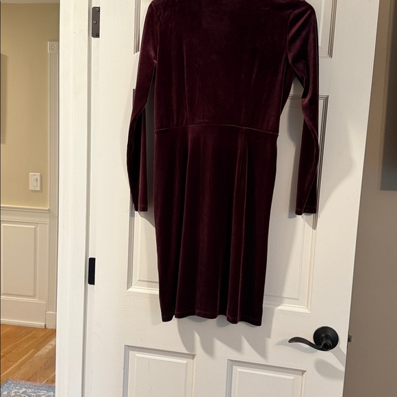 LOFT Deep Red Velvet Dress - Picture 3 of 3